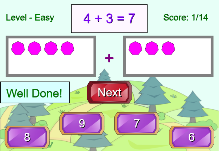 Find the sum: Math game