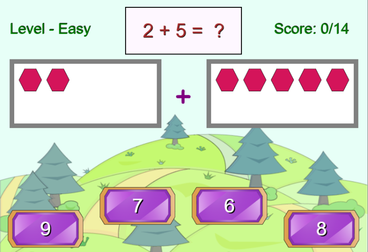Find the sum: math game