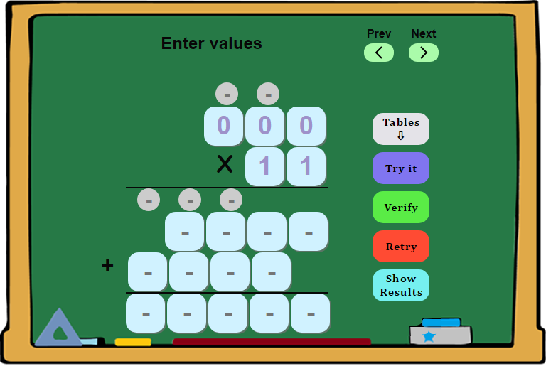 game-like multiplication board and games for kids