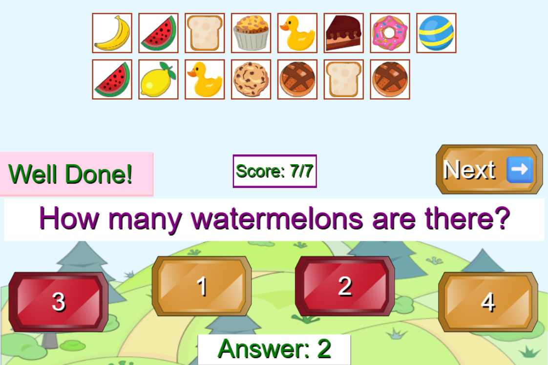Multiple colored balloons to practice math 