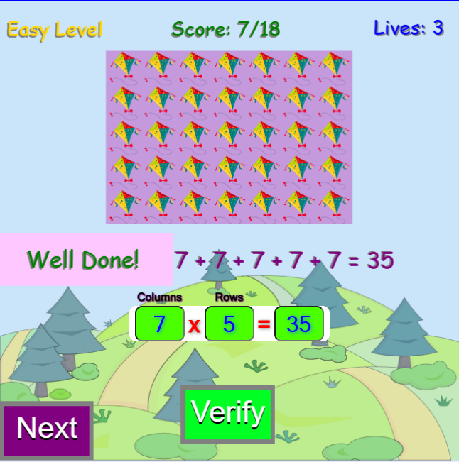 Repeated Addition with Arrays Game